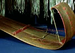 A traditional Ojibwa toboggan.